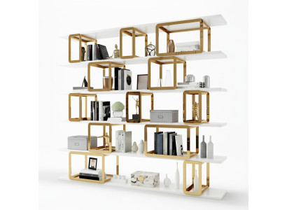Design Parete divisoria Scaffale Soggiorno Armadi Acciaio inossidabile Mensole Libreria Nuovo