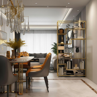 Scaffale in metallo con divisorio, design di lusso, armadi con ripiani divisori per soggiorno in metallo