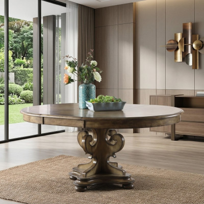 Tavolo da pranzo di design tavoli da pranzo di lusso tavolo imbottito in legno tondo mobili