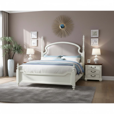 Letto comodino 3 pezzi. Set di camera da letto Design Moderno di lusso, gruppo di letti in legno nuovo