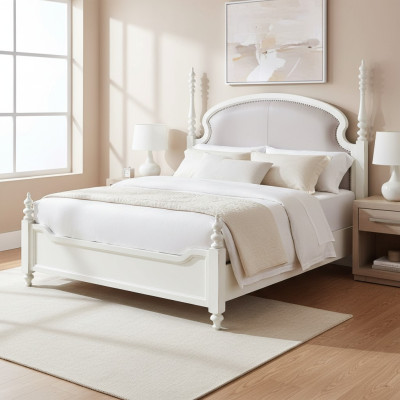 Lussuoso letto matrimoniale imbottito design 180x200cm hotel doppie letti tessili nuovi