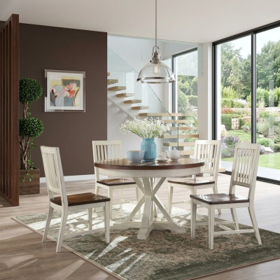 Tavolo rotondo in legno classico design Tavoli Tavolo rotondo 122x77cm per sala da pranzo