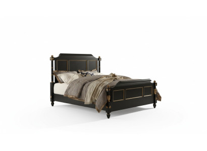 Camera da letto Letto in legno Legno reale Letto alberghiero 180x200 Stile Mobili massicci Letti