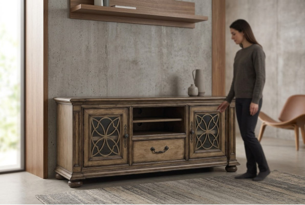 Mobile a giorno/Comò/Cassettone/ Vetrina Soggiorno Legno Madia Credenza Nuovo.