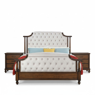 Letto 2x Comodino 3 pezzi Set camera da letto Letti nuovi Lusso Chesterfield 180x200