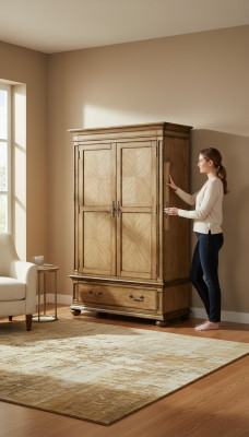 Disegnatore Armadio Camera da Letto Vetro Armadi Parete Abiti di Legno di Lusso in Stile Rustico