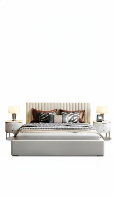 Letto design camera da letto matrimoniale Letti in pelle di lusso in hotel 180/200cm