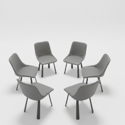 Set di sedie Gruppo di sedie per hotel con rivestimento 6x Gruppi di sedie in acciaio inossidabile