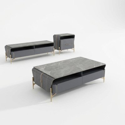 Tavolino da salotto credenza 2 pezzi tavolino da soggiorno mobile base mobile pareti