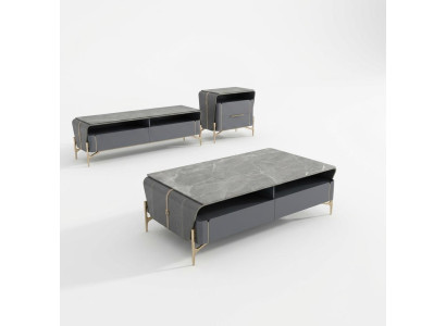 Tavolino da salotto credenza 2 pezzi tavolino da soggiorno mobile base mobile pareti