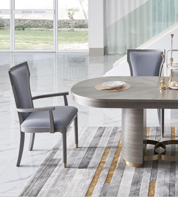 Set di sedie design con seduta imbottita, mobili di lusso, sedie reclinabili in legno per sala da pranzo.