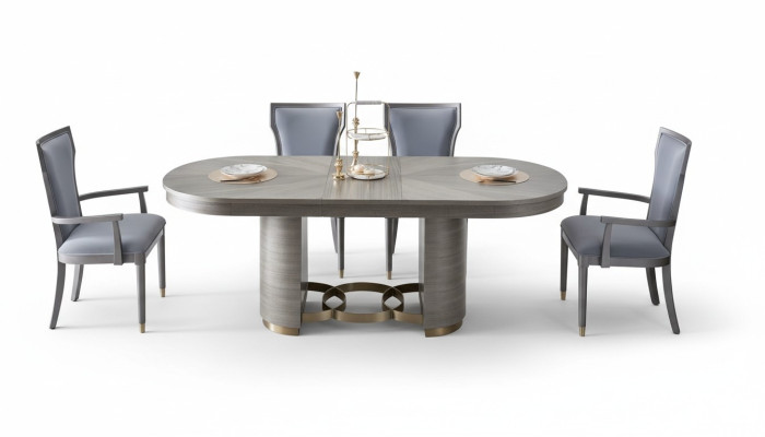Set di sedie design con seduta imbottita, mobili di lusso, sedie reclinabili in legno per sala da pranzo.