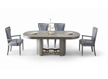 Set di sedie design con seduta imbottita, mobili di lusso, sedie reclinabili in legno per sala da pranzo.