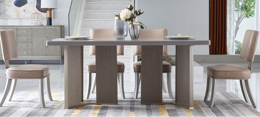 Tavolo da pranzo reale Tavolo in legno Tavoli classici Stile moderno Nuova sala da pranzo