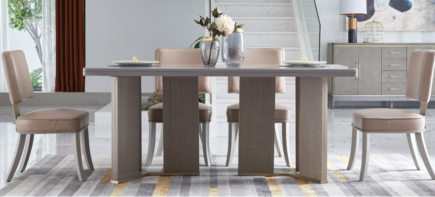 Tavolo da pranzo reale Tavolo in legno Tavoli classici Stile moderno Nuova sala da pranzo