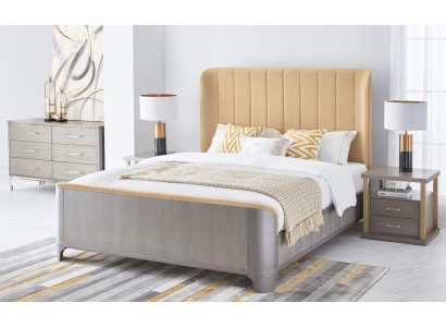 Letto 2x comodino 3 pezzi. Set camera da letto Letti nuovo lusso moderno 180x200 stanza