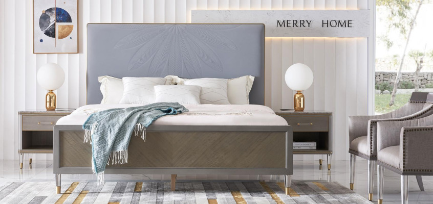 Letto 2x Comodino 3 pezzi. Set Camera da letto Design Decorazione Moderno Lusso Letti