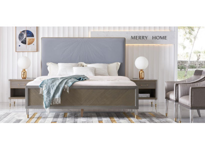 Letto 2x Comodino 3 pezzi. Set Camera da letto Design Decorazione Moderno Lusso Letti