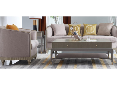 Set di divani imbottiti 3 + 1 posti in tessuto design moderno per divani in tessuto.
