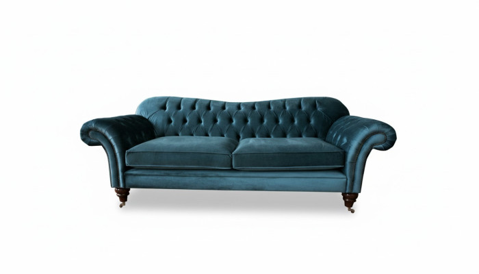 Divano di lusso tessile Chesterfield divano divani imbottiti grande set 3 posti.