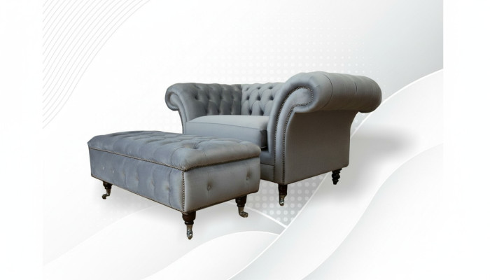 Design divano Chesterfield in tessuto poltrona 1.5-posti divani imbottiti Lounge Club Nuovo