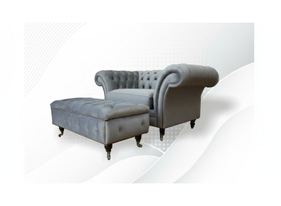 Design divano Chesterfield in tessuto poltrona 1.5-posti divani imbottiti Lounge Club Nuovo