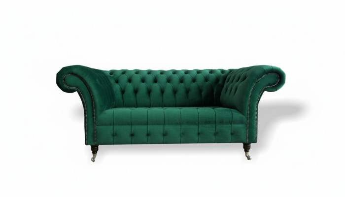 Chesterfield divano a 2 posti verde Poltrone Divani Apparecchie Sofà Poltrona Club Tessuto