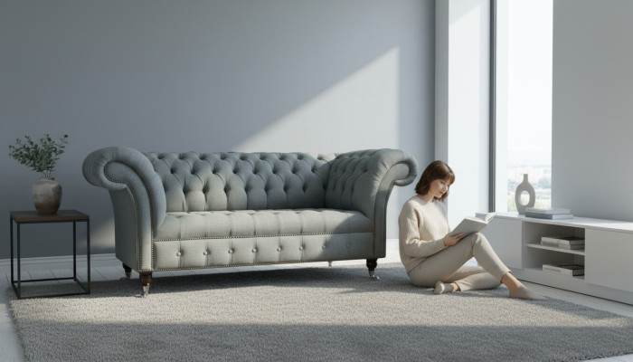Divano Chesterfield divano imbottito design 2 posti divani set divani due posti nuovo