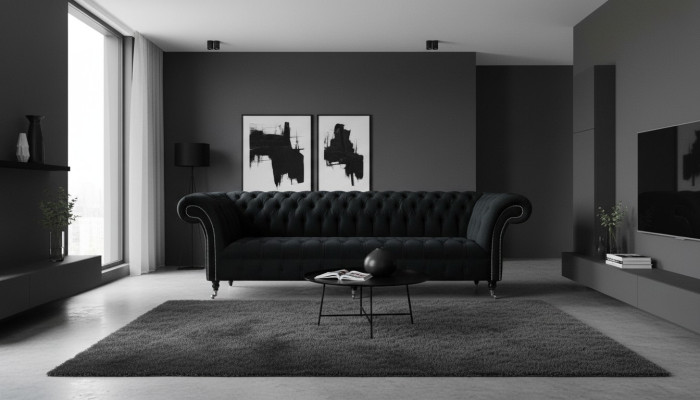 Divano Chesterfield 4 posti Grande design di divanetti imbottiti Set di divani.