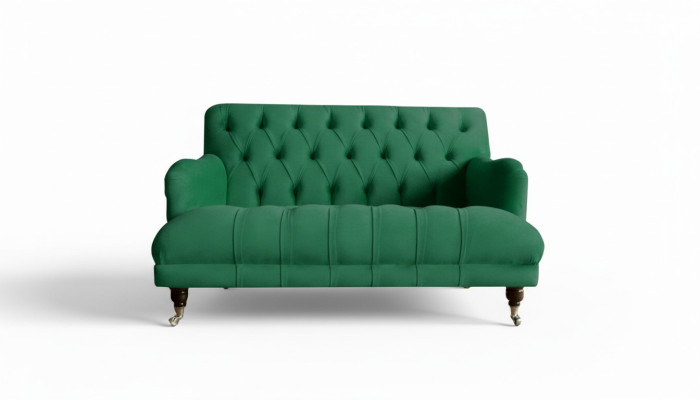 Chesterfield poltrona divano divano Chesterfield poltrone 1,5 posti singolo verde tessuto