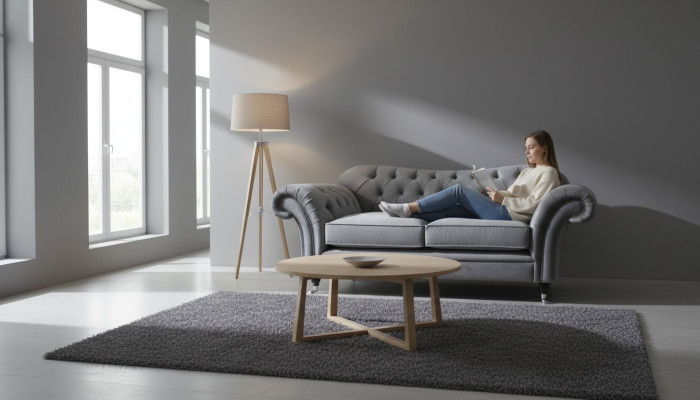 Divano in tessuto Chesterfield 2 posti Divano di lusso Divani imbottiti Design Divani in stoffa Nuovi
