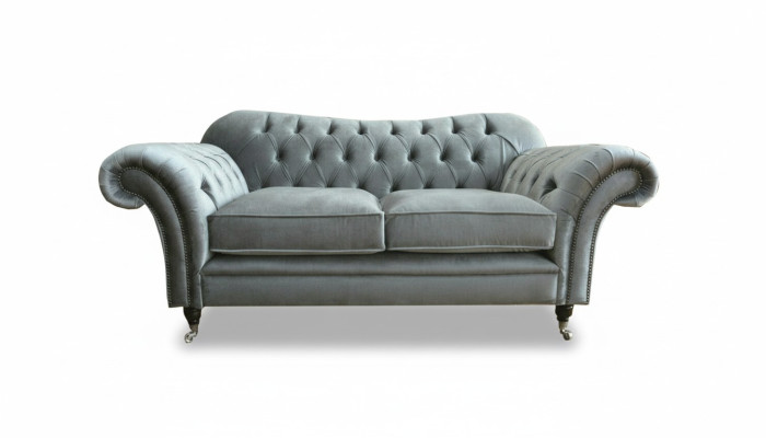 Divano in tessuto Chesterfield 2 posti Divano di lusso Divani imbottiti Design Divani in stoffa Nuovi