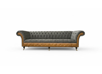 Divani XXL Chesterfield Poltrona Design Lusso Divano 4 Posti in Pelle Couches