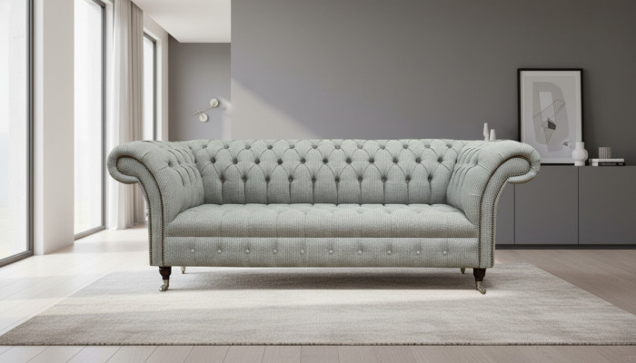 Chesterfield divano a 3 posti design divani imbottiti in tessuto textile