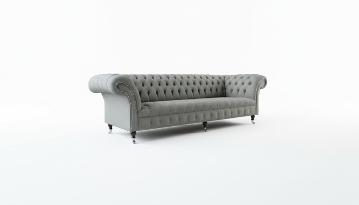 Divano XXL Big Sofa Chesterfield 265 cm Rivestimento Divani 4 Posti Tessuto Moderno