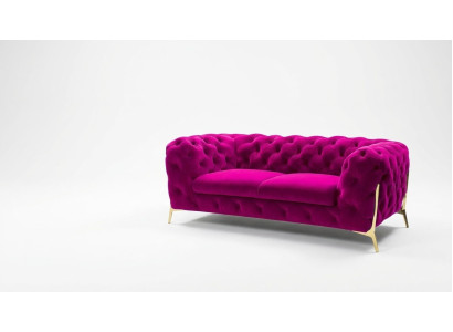 Divano 2 posti Chesterfield classico in pelle divano imbottito a due posti nuovo.
