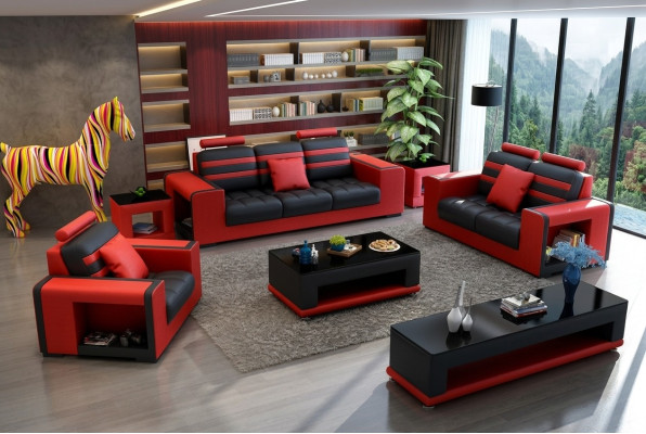 Set di divani di lusso 3+2+1 posti divano divano divanetto poltrone pelle