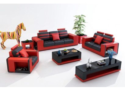 Set di divani di lusso 3+2+1 posti divano divano divanetto poltrone pelle