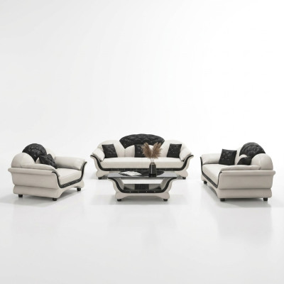 Set completo divano 3 posti 2 posti tavolino design salotto 4 pezzi. Nuovo