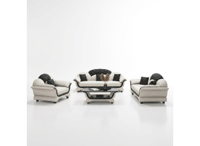 Set completo divano 3 posti 2 posti tavolino design salotto 4 pezzi. Nuovo