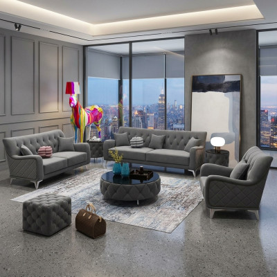 Set di divani 7 pezzi. Divano poltrona tavolino divano moderno divani in velluto nuovo