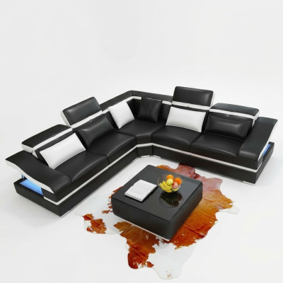 Design di lusso angolare Divano angolare a L Moderno Divani Divano in pelle Divano Angolare Set di divani Divano Posti