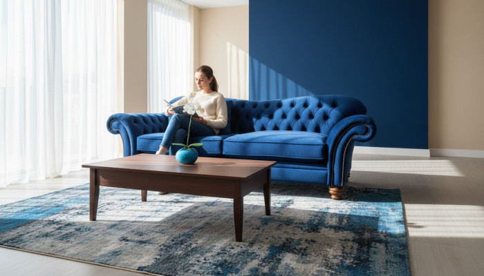 Divano XXL grande Chesterfield 240 cm imbottito 4 posti in pelle