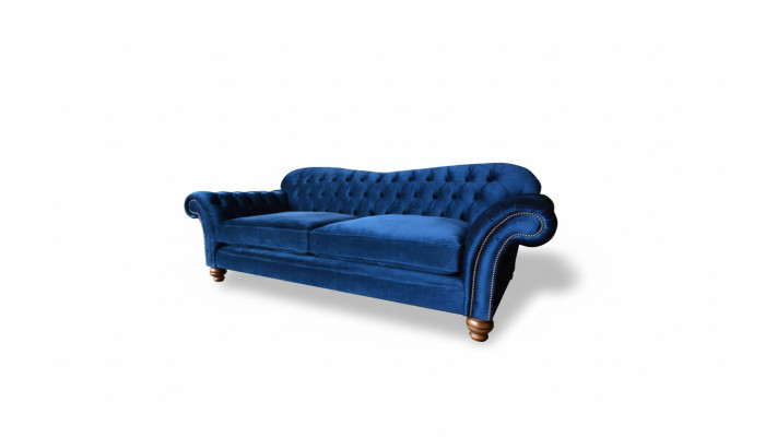 Divano XXL grande Chesterfield 240 cm imbottito 4 posti in pelle