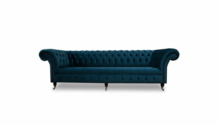 Divano moderno Chesterfield imbottito in tessuto design divano in tessamoderno 4 posti letto