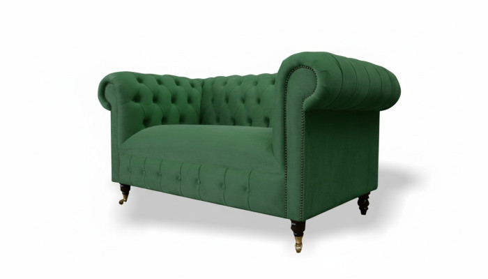 Chesterfield divano a 2 posti, design divano, divani imbottiti, divani in tessuto textile.