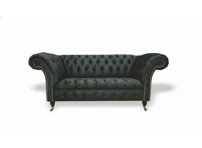 Chesterfield velluto Club divano imbottito 2 posti design tessuto divani divani