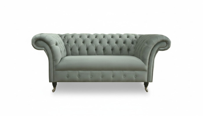 Chesterfield divano divano divani imbottiti classici 2 posti in pelle tessuto tessile nuovo