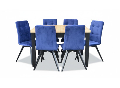 Gruppo da pranzo sala da pranzo Sedia imbottita Set di mobili Design 7 pezzi Tavolo + 6 sedie