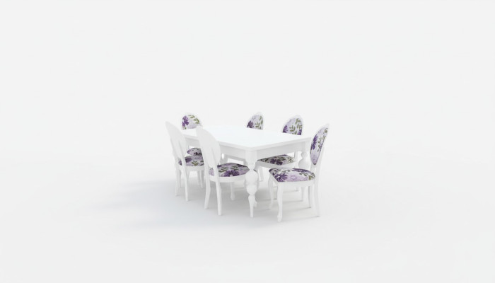 Tavolo da pranzo 6 sedie Gruppo di pranzo Set da pranzo Tavolo classico Set 7 pezzi Sedia nuova